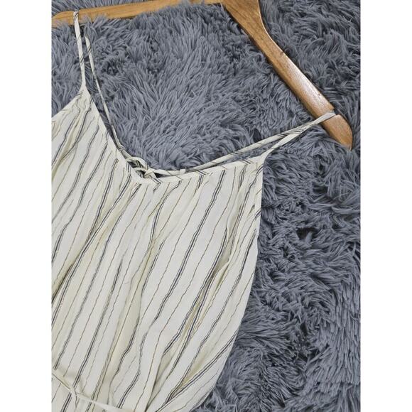 LOFT NWT Shimmer Stripe Tie Back Maxi Dress - Whisper White - Size Medium Boho - Picture 5 of 8